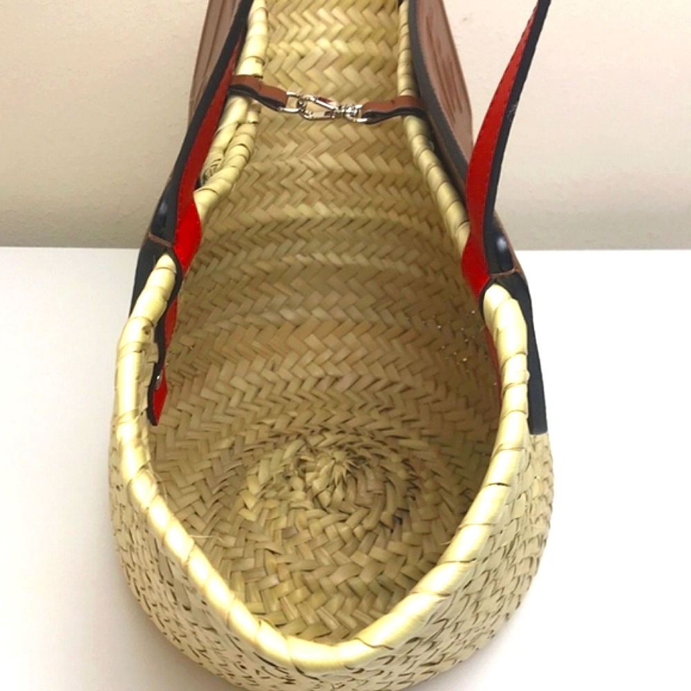 🔴 Christian Louboutin Loubishore Natural Raffia & Leather Tote Bag NEW! - Picture 7 of 12